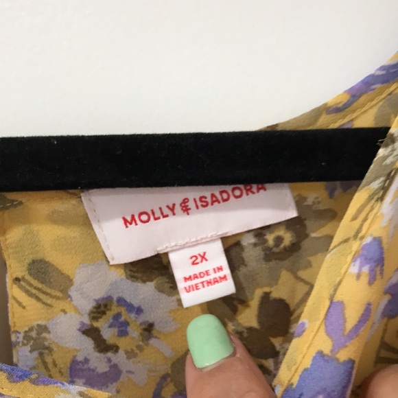 Molly & Isadora chiffon flower printed beautiful top size 2X - Picture 3 of 14